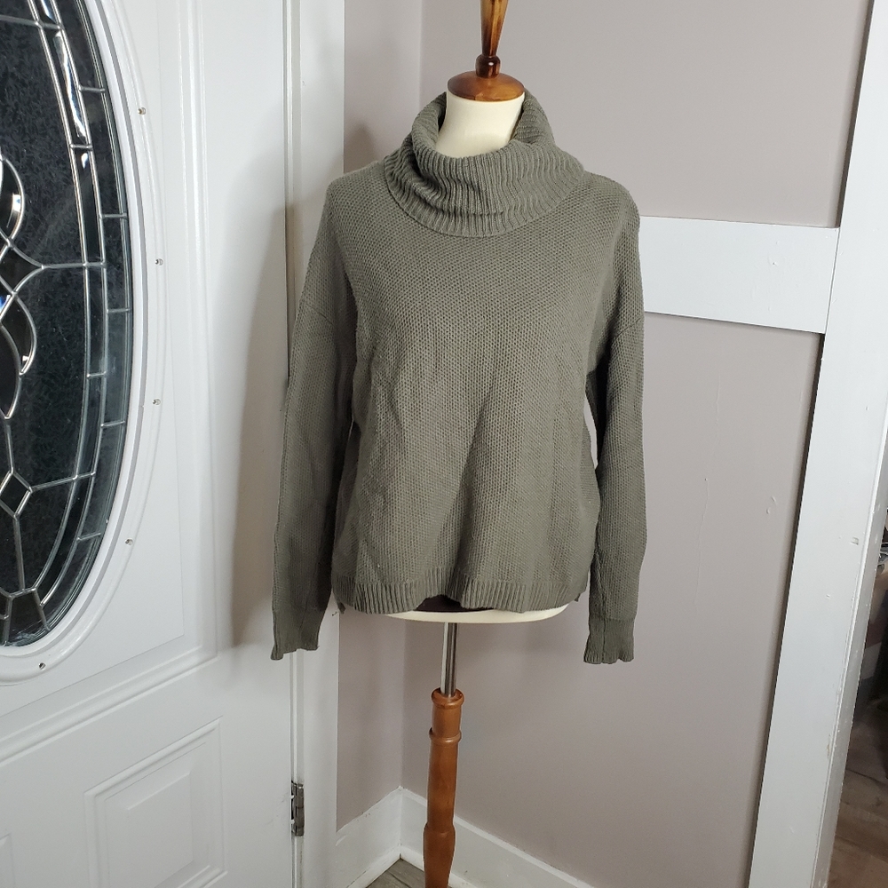 Madewell Green Cowl Neck Knit Sweater sz med
